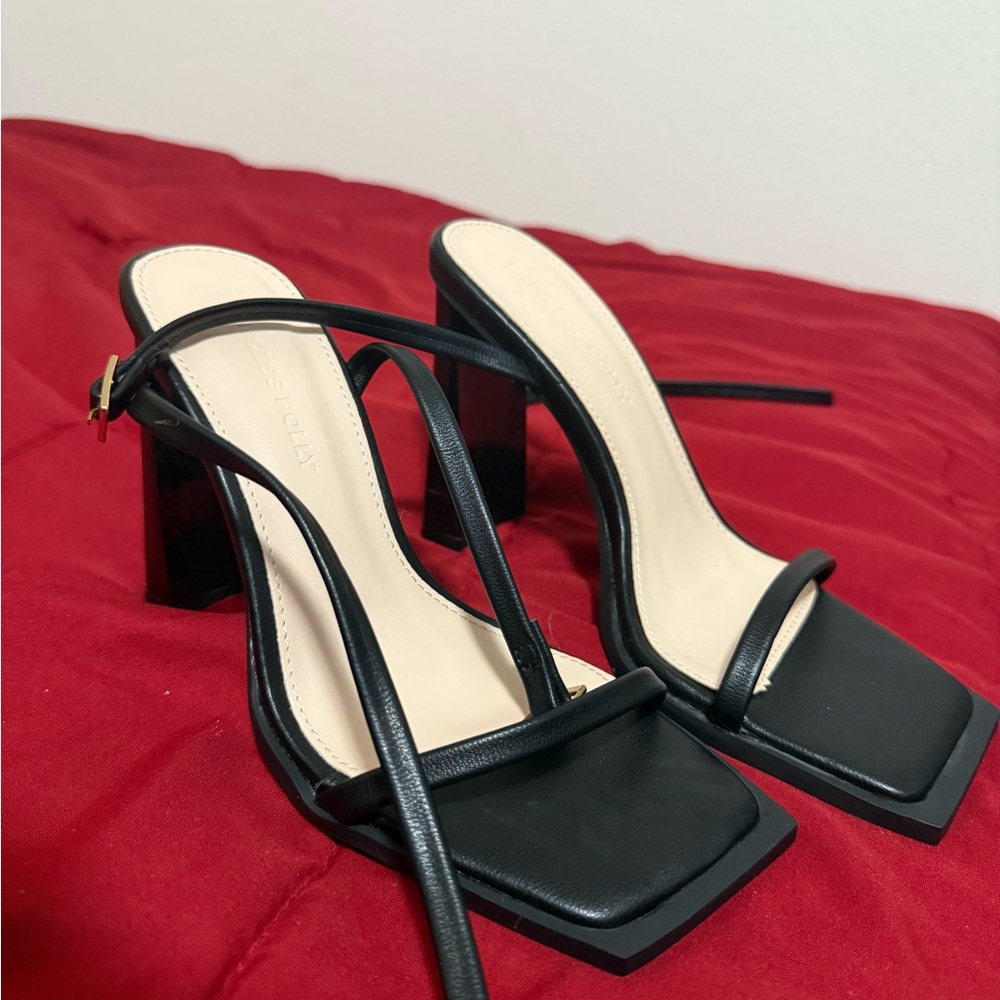 Princess Polly Black Strappy Heeled Sandals